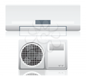 Air conditioner system on white wall