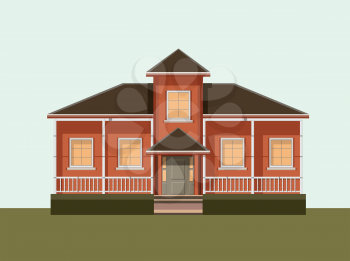 Flat House Illustration Modern Design