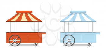 Flat Circus Tent Icon / Illustration on Orange Background
