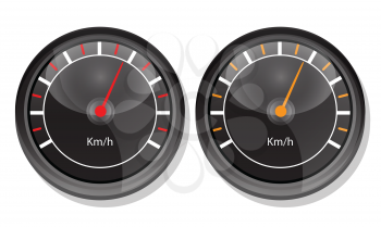 speedometers - dashboard. isolated on white