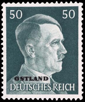Royalty Free Photo of Adolph Hitler on a German Stamp