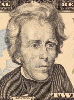 Royalty Free Photo of Andrew Jackson on 20 Dollars 2006 Banknote from U.S.A. Seventh president of the United States (1829-1837).
