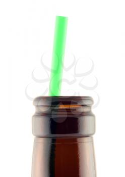 Royalty Free Photo of a Bottle Neck and Straw