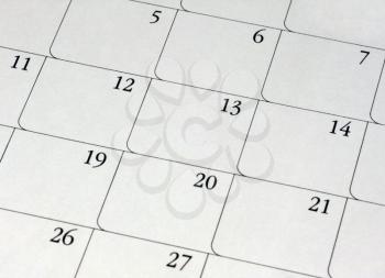 Royalty Free Photo of a Closeup of a Calendar
