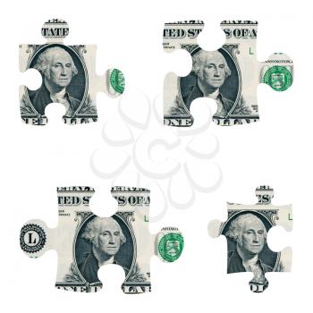 Royalty Free Photo of American Dollar Puzzle Pieces