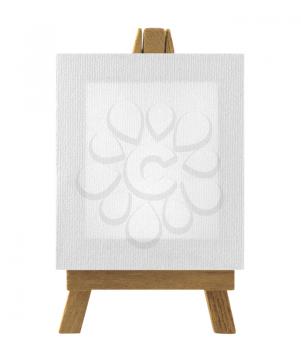 Royalty Free Photo of an Easel With Blank Canvas