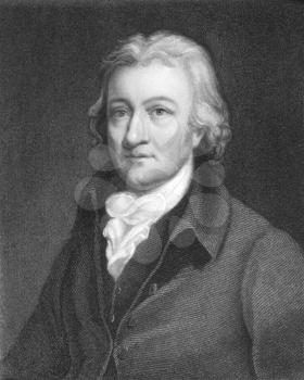 Royalty Free Photo of Edmund Cartwright (1743-1823) on engraving from the 1800s. English clergyman and inventor of the power loom
