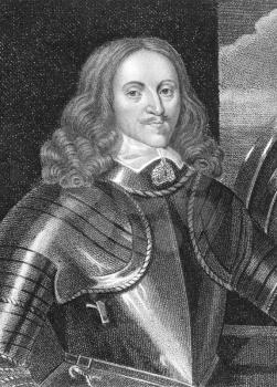 Royalty Free Photo of Edward Somerset, 2nd Marquess of Worcester (1601-1667) on engraving from the 1800s. English nobleman involved in royalist politics and an inventor. Engraved by Harding and publis