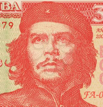 Royalty Free Photo of Ernesto Che Guevara on 3 Pesos 2004 Banknote from Cuba. An inspiration for every human being who loves freedom.