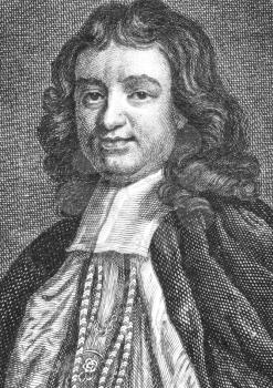 Royalty Free Photo of Gilbert Burnet (1643-1715) on engraving from the 1700s. Scottish theologian and historian, Bishop of Salisbury.