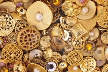 Royalty Free Photo of a Gold Button Background