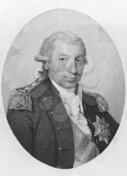 Royalty Free Photo of John Jervis, 1st Earl of St Vincent (1735-1823) on engraving from the 1800s. Admiral in the Royal Navy.
Engraved by Ridley and published in London by Bunney & Gold in 1800