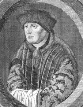 Royalty Free Photo of Thomas of Woodstock, Duke of Gloucester (1355-1397) on engraving from the 1700s. Seventh and youngest son of the English king Edward III