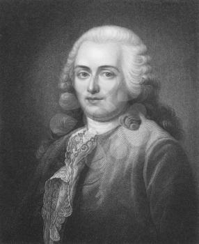 Royalty Free Photo of Turgot (1727-1781) on engraving from the 1800s. French economist  and statesman. Engraved by W.T.Fry and published in London by Charles Knight, Pall Mall East.