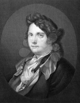 Pierre Muller on copper engraving from 1841. Engraved by A.Lauro from a drawing by F.Lacatello after a self portait by Muller.