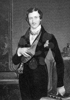 Prince Albert (1819-1861) on engraving from 1849. Husband of Queen Victoria. Engraved by W.Hall after a painting by W.C.Ross and published by P.Jackson, London & Paris.