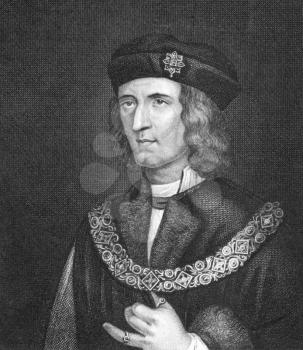 Richard III of England (1452-1485) on engraving from 1830. King of England during 1483-1485. Published in London by Thomas Kelly.