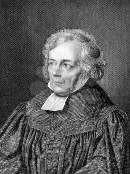 Friedrich Schleiermacher (1768-1834) on engraving from 1859. German theologian, philosopher and biblical scholar. Engraved by unknown artist and published in Meyers Konversations-Lexikon, Germany,1859