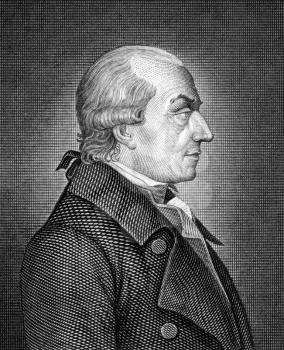 Gottlieb Konrad Pfeffel (1736-1809) on engraving from 1859. French-German writer and translator. His writings were put to music by Beethoven, Haydn and Schubert. Engraved by unknown artist and publish