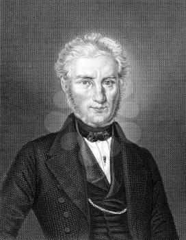 Leberecht Uhlich (1799-1872) on engraving from 1859.  German clergyman. Engraved by unknown artist and published in Meyers Konversations-Lexikon, Germany,1859.