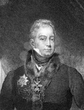 William IV of the United Kingdom (1765-1837) on engraving from 1859. King of Great Britain and Ireland and of Hanover 1830-1837. Engraved by unknown artist and published in Meyers Konversations-Lexiko