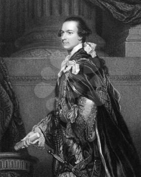 Charles Watson-Wentworth, 2nd Marquess of Rockingham (1730-1782) on engraving from 1832. British Whig statesman. Prime Minister of Great Britain.  Engraved by W.T.Mote and published in ''Portraits of 