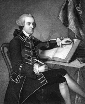 John Hancock (1737-1793) on engraving from 1835. Merchant, smuggler, statesman and prominent Patriot of the American Revolution. Engraved by I.B.Forrest and published in ''National Portrait Gallery of