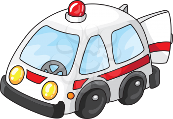 Royalty Free Clipart Image of an Ambulance With the Door Open