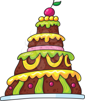 Royalty Free Clipart Image of a Large Cake