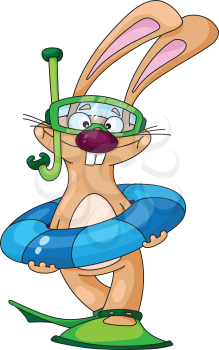 Royalty Free Clipart Image of a Rabbit Diver