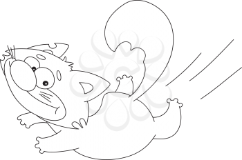 Royalty Free Clipart Image of a Running Cat