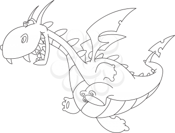 Royalty Free Clipart Image of a Running Dragon