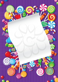 illustration of a candy and sweets card