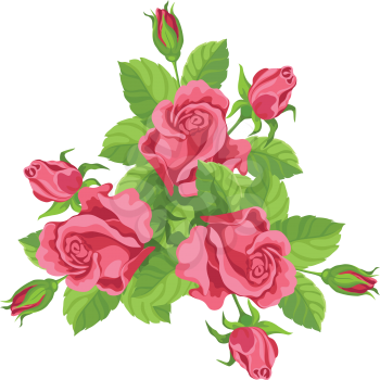 hand drawing illustration of a funny bouquet of roses