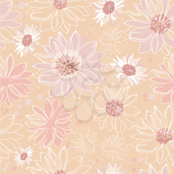 illustration of a pattern pink flowers