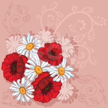illustration of a poppies background