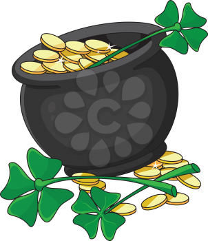 illustration of a pot and clover