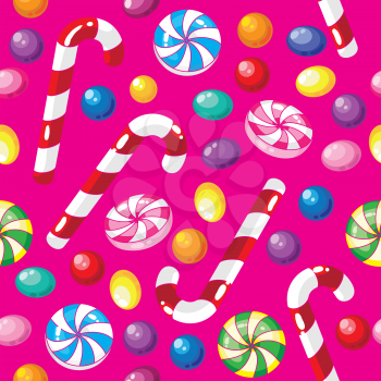 illustration of a seamless pattern funny candies
