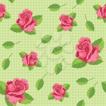 illustration of a seamless roses green