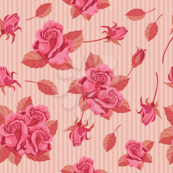 illustration of a seamless roses red