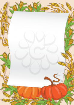 illustration of an autumn and pumpkin background