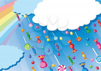 illustration of a candy rain card