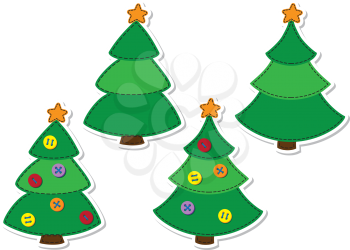 illustration of a Christmas sticker tree set