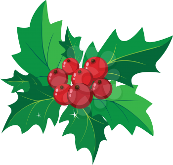 illustration of a decoration with holly
