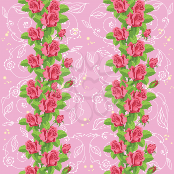illustration of a seamless roses soft pink