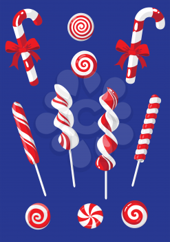illustration of a set of Christmas candy