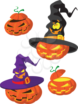 illustration of a set of Halloween pumpkin
