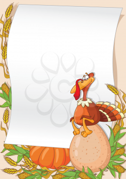 illustration of a turkey and egg background