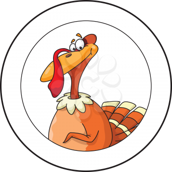 illustration of a turkey circle banner