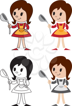 illustration of a figurines of housewife